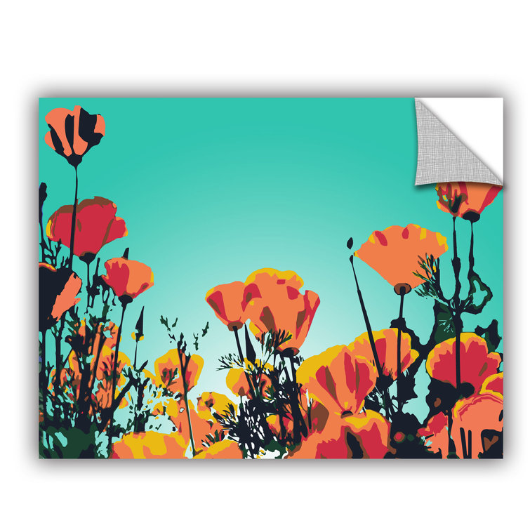 Ebern Designs 'Turquoise Sky' Graphic Art Removable Wall decal Wayfair